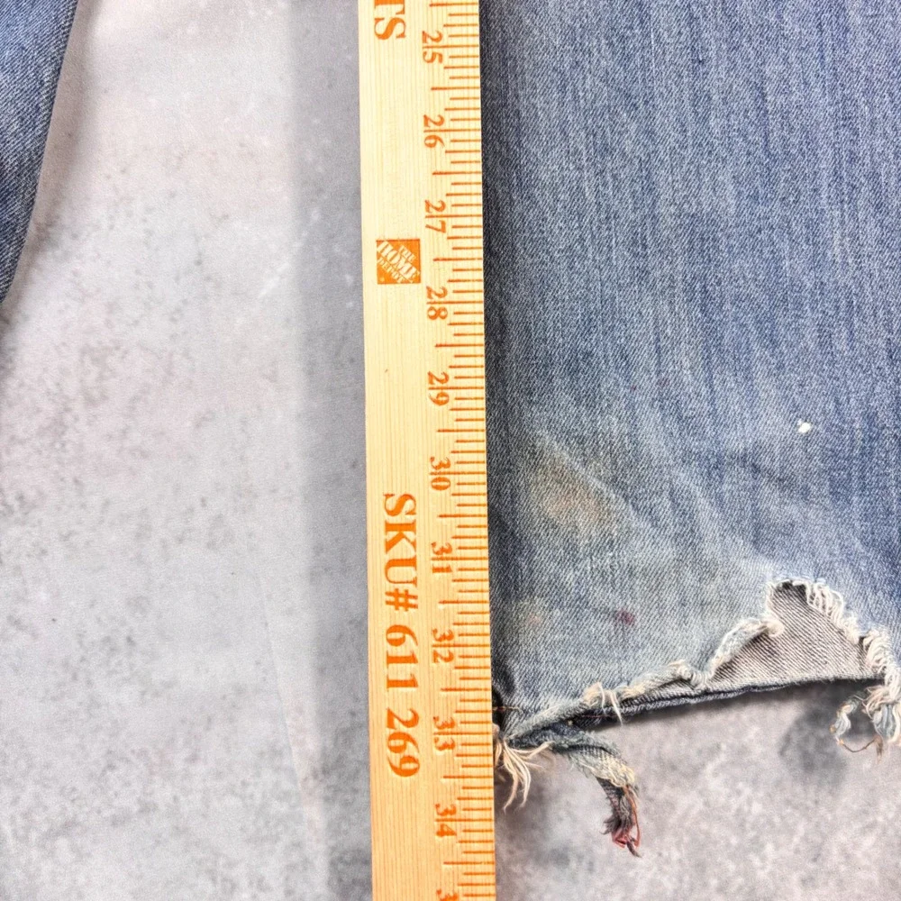 Vintage Y2K Old Navy Baggy Wide Leg Jeans 38x34 Distressed Skater Grunge Denim